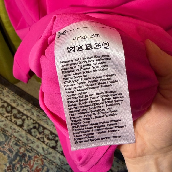 ML Monique Lhuillier Pink Gemma Appliqué Strapless Gown. Size 14. Retail $595 - Picture 10 of 12